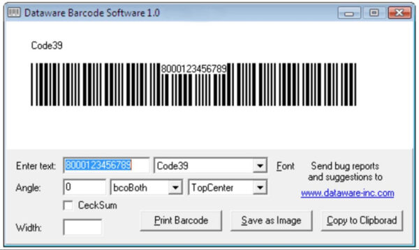Dataware Barcode Software 1.0 - Image 2